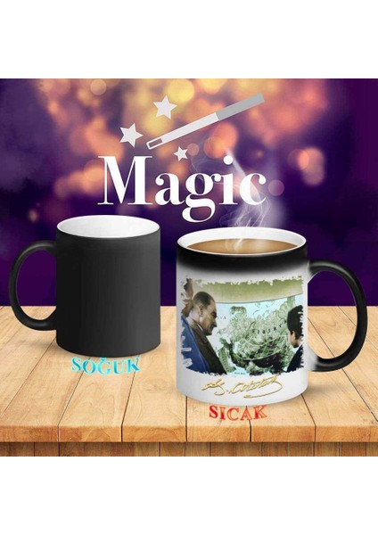 Haritayı Anlatıyor Mustafa Kemal Atatürk Sihirli Kupa BARDAK-R77 fiyatları