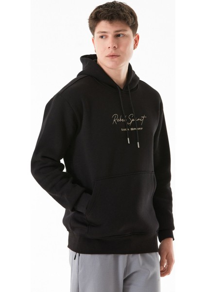 3 Iplik Yazı Baskılı Kapüşonlu Sweatshirt modelleri