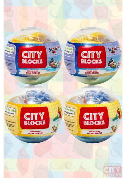 Mikro Blok Oyuncak 2+2 City Blocks Seti