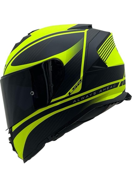 Storm 2 Dodger Neon Sarı Kapalı Motosiklet Kaskı Siyah Camlı