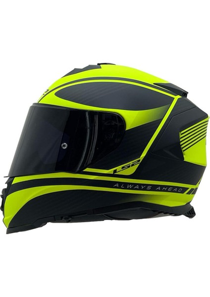 Storm 2 Dodger Neon Sarı Kapalı Motosiklet Kaskı Siyah Camlı