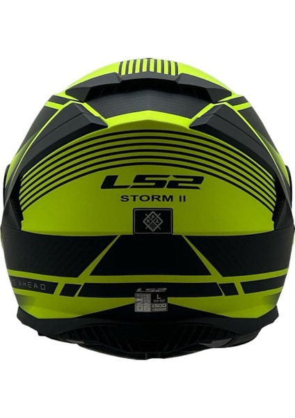 Storm 2 Dodger Neon Sarı Kapalı Motosiklet Kaskı Siyah Camlı