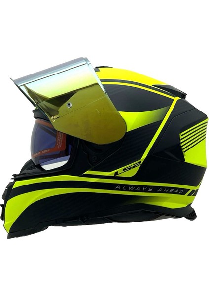 Storm 2 Dodger Neon Sarı Kapalı Motosiklet Kaskı Gold Camlı fiyatları