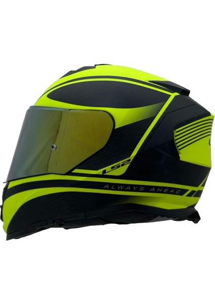 Storm 2 Dodger Neon Sarı Kapalı Motosiklet Kaskı Gold Camlı modelleri