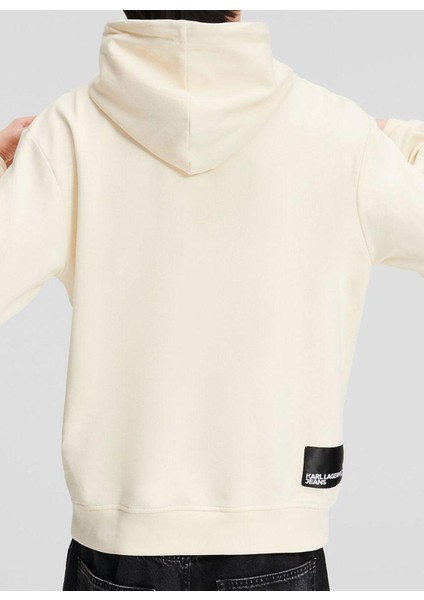 Jeans Kapüşon Yaka Krem Erkek Sweatshırt 240D1809_KLJ Regular Logo Hoodıe modelleri