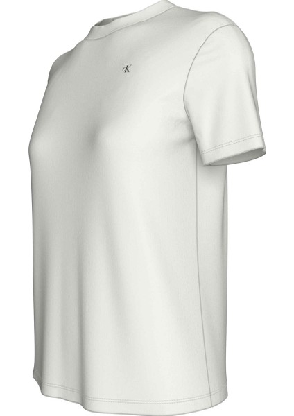Bisiklet Yaka Düz Beyaz Kadın T-Shirt J20J224986YAF fiyatları