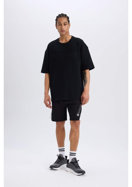 Defactofit Nba Brooklyn Nets Oversize Geniş Kalıp Bisiklet Yaka Sporcu Kısa Kollu Waffle TIŞÖRT D8504AX25SP fiyatları