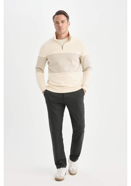 Regular Fit Normal Kesim Yazlık Düz Paça Chino Kanvas Pantolon D7349AX25SP