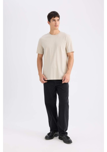 %100 Pamuk New Regular Fit Bisiklet Yaka Basic Düz Kısa Kollu Tişört V7699AZ25SP
