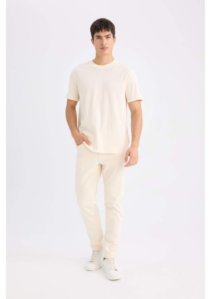 %100 Pamuk New Regular Fit Bisiklet Yaka Basic Düz Kısa Kollu Tişört V7699AZ25SP