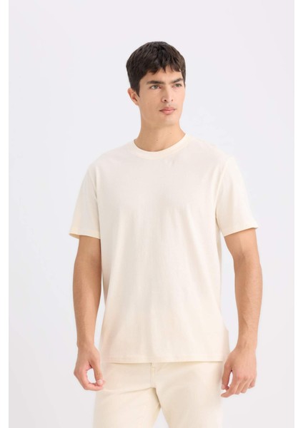 %100 Pamuk New Regular Fit Bisiklet Yaka Basic Düz Kısa Kollu Tişört V7699AZ25SP