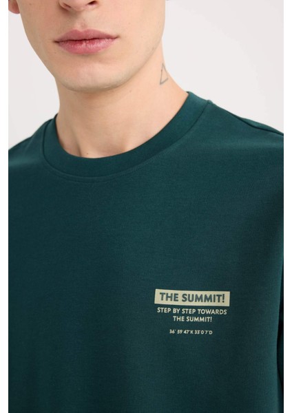 Regular Fit Bisiklet Yaka Baskılı Kısa Kollu Ağır Kumaş Tişört D5495AX25SP indirimleri