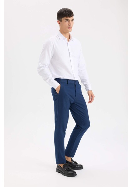 Tailored Fit Normal Kesim Düz Paça Her Yöne Esneyen Yazlık Kumaş Pantolon C7508AX25SP
