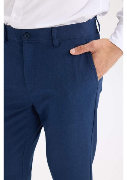 Tailored Fit Normal Kesim Düz Paça Her Yöne Esneyen Yazlık Kumaş Pantolon C7508AX25SP