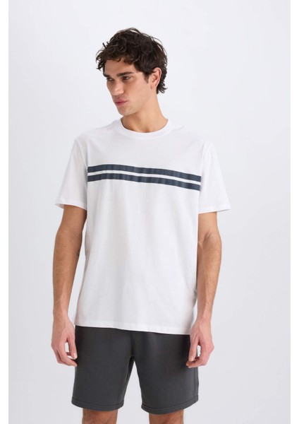 Regular Fit Bisiklet Yaka Pamuklu Kısa Kollu Tişört D7923AX25SP