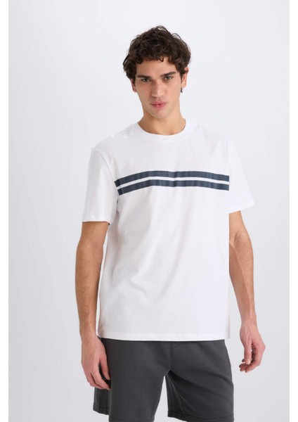 Regular Fit Bisiklet Yaka Pamuklu Kısa Kollu Tişört D7923AX25SP