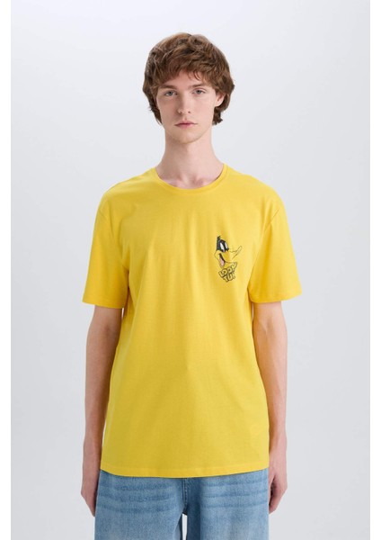 %100 Pamuk Looney Tunes Regular Fit Bisiklet Yaka Kısa Kollu Tişört E4748AX25SP