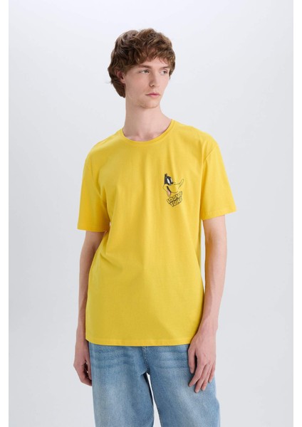 %100 Pamuk Looney Tunes Regular Fit Bisiklet Yaka Kısa Kollu Tişört E4748AX25SP