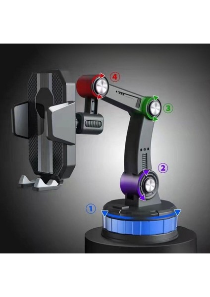Buffer® Jel Vantuzlu Cama Takılabilen Güçlü 360 Derece Dönebilen Ayarlanabilir Araç Içi Vantuzlu Telefon Tutucu