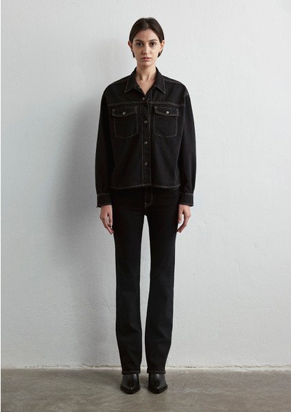 Lizzie Gold Denim Siyah Jean Gömlek 1210785-87787 modelleri