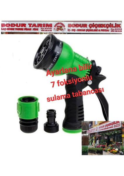 7 Foksiyonlu Ayarlana Bilir Oynar Başlıklı Sulama Fıskiyesi