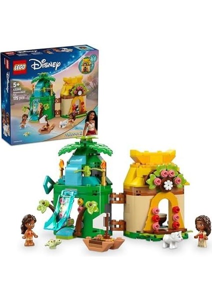ǀ Princess Moana’nın Ada Eğlencesi 43260, 5 Yaş ve Üzeri Kız ve Erkek Çocukları Için Yaratıcı Oyuncak Yapım Seti, 2 Mini Bebek Figürü ve Ev (175 Parça)