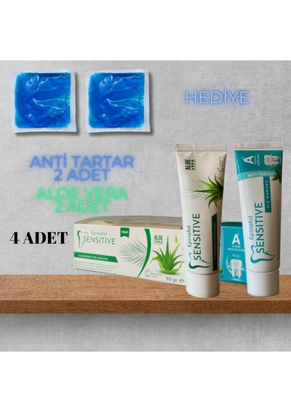 Sensitive Diş Macunu 4 Lü Set Anti Tartar Aloe Vera Buz Jeli Hediyeli
