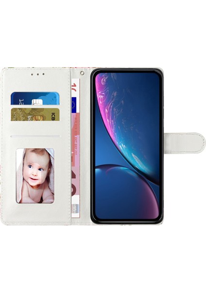 Xiaomi Redmi Için A4 5G Cüzdan Kılıf Pu Deri Desen Baskı Telefon Kılıfı Askı-Pembe Mermer (Yurt Dışından)