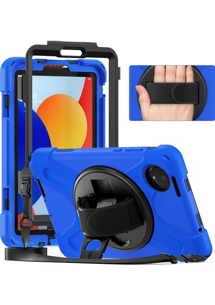 Xiaomi Redmi Pad Se 4G 8.7 Inç Tpu Pc Silikon Tablet Kılıfı Omuz Askılı-Mavi (Yurt Dışından)