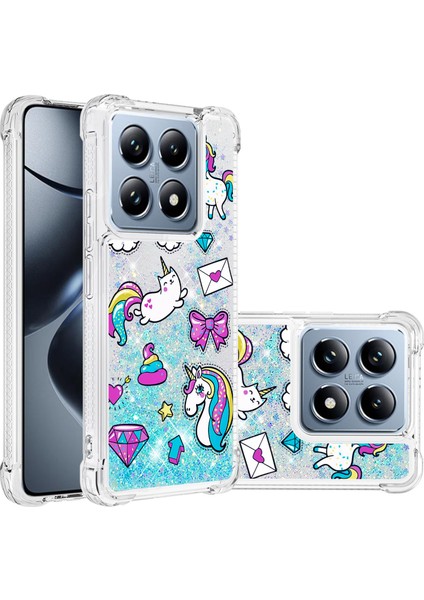 Xiaomi 14T Pro-Xiaomi 14T Kılıf Yb Quicksand Serisi-2 Sıvı Quicksand Desen Tpu Telefon Kapağı-At Ve Elmas (Yurt Dışından)