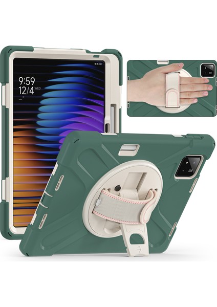 Xiaomi Pad 7 Kılıf Tpu+Pc+Silikon Anti Drop Tablet Kapak-Zümrüt Yeşili (Yurt Dışından)