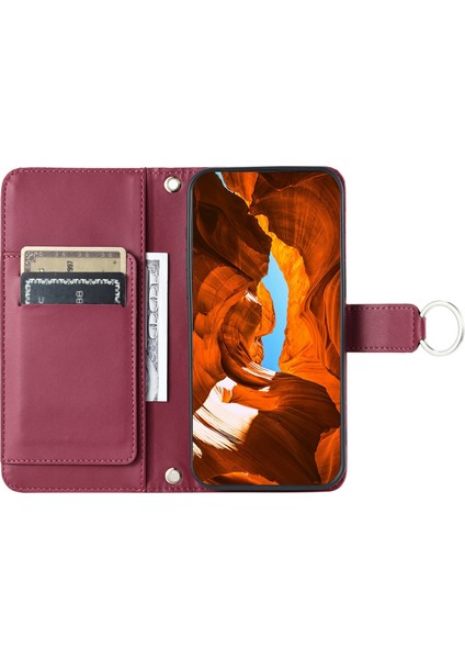 Xiaomi Redmi 13 5G-4G-Poco M6 Plus 5G-Poco M6 4G-Redmi Note 13R 5G Eşkenar Dörtgen Mobil Kapak-Kırmızı Için Crossbody (Yurt Dışından) modelleri