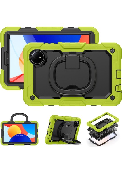 Xiaomi Redmi Pad Se 4G 8.7 Inç Pc+Silikon Tablet Kılıfı, Omuz Askılı-Sarıyeşil (Yurt Dışından) modelleri