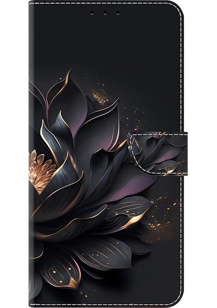 Telefon Kılıfı Xiaomi Redmi Için 14C 4G-14R 5G-Poco C75 4G Manyetik Toka 3D Desen Deri Cüzdan Telefon Kapağı-Mor Lotus (Yurt Dışından)