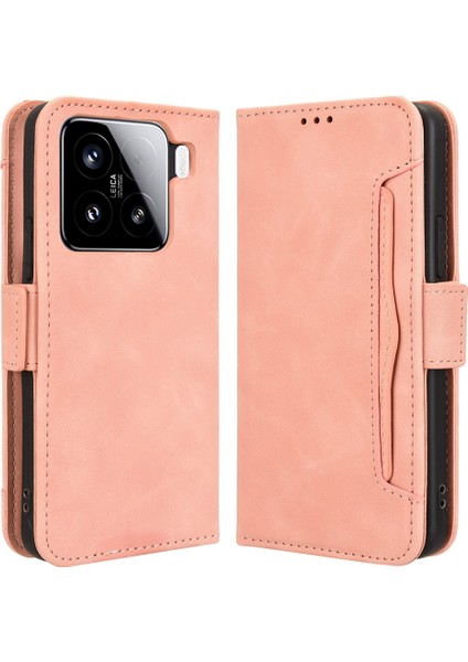 Xiaomi 15 Çoklu Kart Yuvalı Telefon Cüzdan Kılıfı-Pembe (Yurt Dışından)