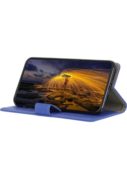 Xiaomi Redmi Note 14 Pro 5G Kılıf Pu Deri Cüzdan Telefon Kapağı-Mavi (Yurt Dışından)