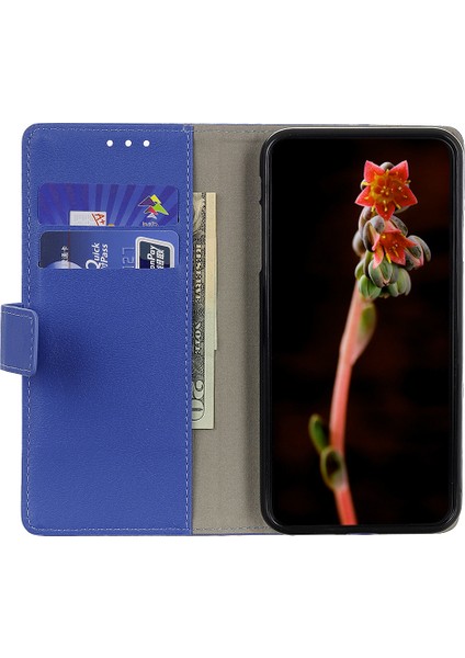 Xiaomi Redmi Note 14 Pro 5G Kılıf Pu Deri Cüzdan Telefon Kapağı-Mavi (Yurt Dışından)