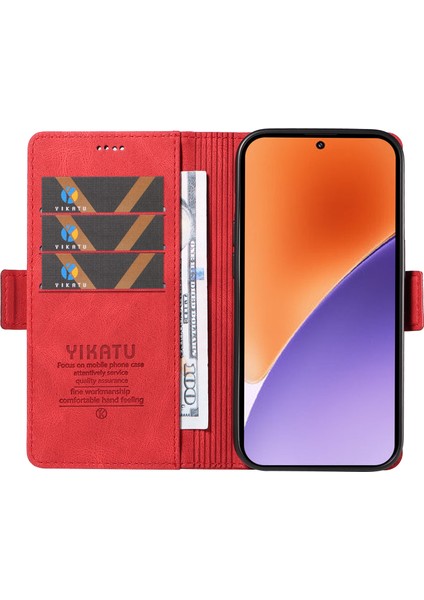 Xiaomi 15 Kılıf Için Pu Deri Cüzdan Telefon Kapağı Cilt Dokunmatik Duygu-Kırmızı (Yurt Dışından) fiyatları