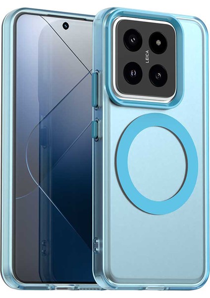 Xiaomi 14 Pro Kılıf Için Magsafe Pc+Tpu+Pet Anti-Drop Telefon Kapağı İle Uyumlu-Mavi (Yurt Dışından)