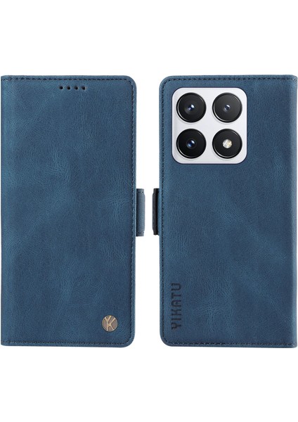 Xiaomi 14T Pro Kılıf Pu Deri Cüzdan Telefon Kapağı Cilt Dokunmatik Duygu-Mavi Için (Yurt Dışından)