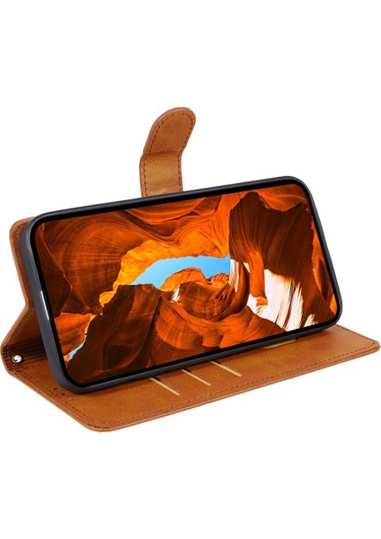 Xiaomi Poco C75 4G-Redmi 14R 5G-14C 4G Kılıf Pu Deri Cüzdan Koruyucu Telefon Kapağı Buzağı Doku-Haki (Yurt Dışından)