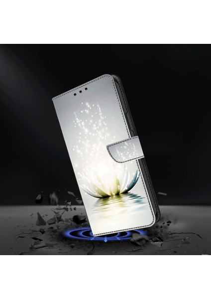 Xiaomi Redmi 14C 4G-14R 5G-Poco C75 4G 3D Desen Pu Deri Cüzdan Telefon Kılıfı Stand-Lotus İle Telefon Kılıfı (Yurt Dışından)