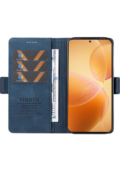 Xiaomi 14T Pro Kılıf Pu Deri Cüzdan Telefon Kapağı Cilt Dokunmatik Duygu-Mavi Için (Yurt Dışından)