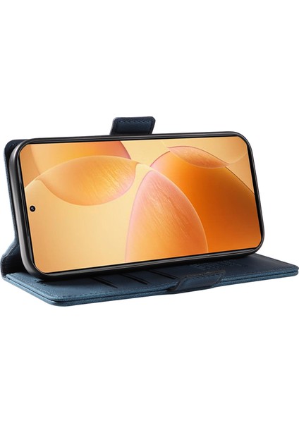Xiaomi 14T Pro Kılıf Pu Deri Cüzdan Telefon Kapağı Cilt Dokunmatik Duygu-Mavi Için (Yurt Dışından)