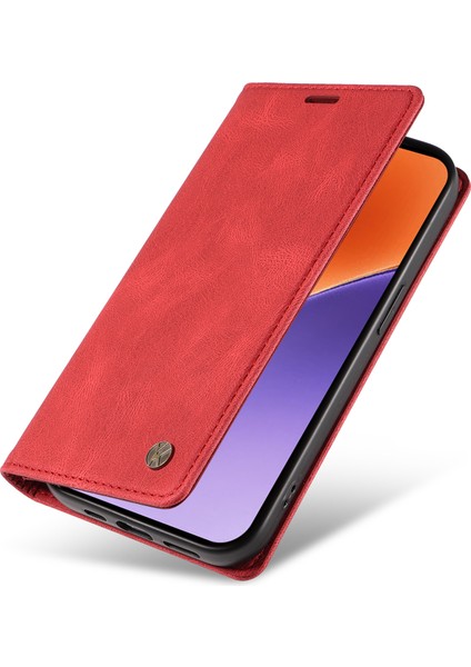 Xiaomi 15 Kılıf Deri Cilt-Dokunmatik Telefon Kapağı Için Manyetik Otomatik Emilmiş-Kırmızı (Yurt Dışından) indirimleri