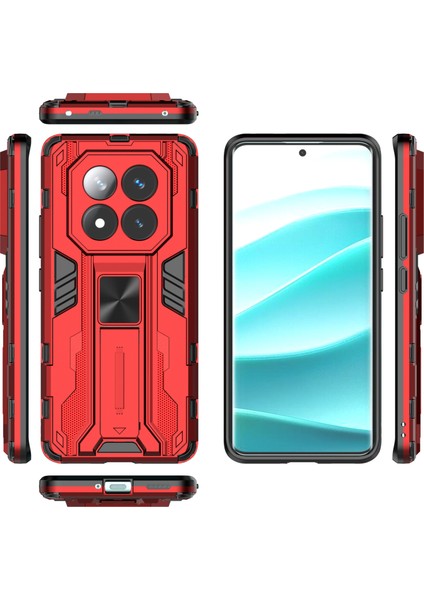Xiaomi Redmi Note 14 Pro+ 5G Kılıf Pc+Tpu Standlı Darbeye Dayanıklı Telefon Kılıfı-Kırmızı (Yurt Dışından) fırsatları