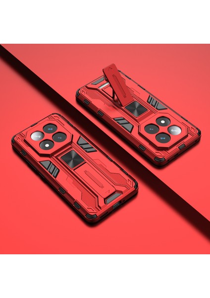Xiaomi Redmi Note 14 Pro+ 5G Kılıf Pc+Tpu Standlı Darbeye Dayanıklı Telefon Kılıfı-Kırmızı (Yurt Dışından) indirimleri