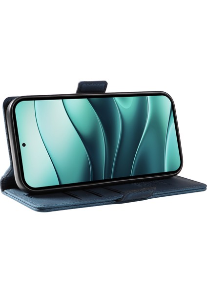 Xiaomi Redmi Için Not 14 Pro 5G-Not 14 Pro+ 5G Kılıf Pu Deri Cüzdan Telefon Kapağı Cilt Dokunmatik Duygu-Mavi (Yurt Dışından)