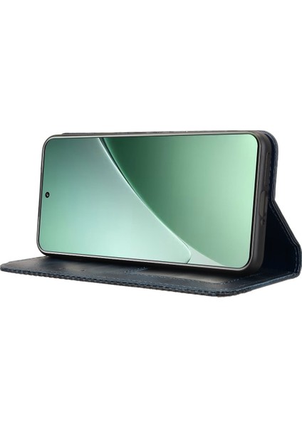 Xiaomi 15 Pro Cüzdan Retro Dokulu Telefon Kılıfı-Mavi (Yurt Dışından)
