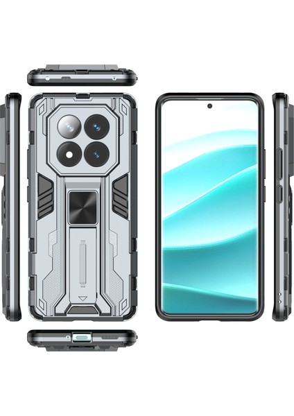 Xiaomi Redmi Note 14 Pro+ 5G Kılıf Pc+Tpu Standlı Darbeye Dayanıklı Telefon Kapağı-Gri (Yurt Dışından) fırsatları